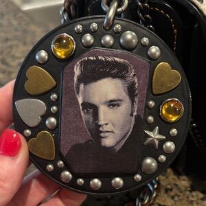 Coach Black Round Keychain